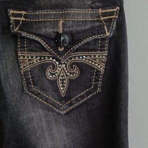 🆕ROCK REVIVAL by Buckle •  Size 25 Sora straight leg jeans black  women's NWT